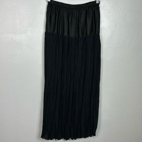 Positive Attitude Vintage Elastic Waist Pleated High Rise Maxi Skirt Size S/M - Picture 1 of 6